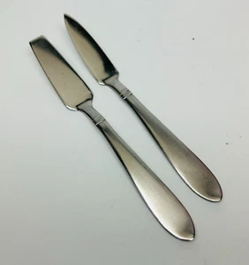 FARBERWARE "ANNOTTO" Stainless 2 CONDIMENT / CHEESE KNIVES 5-5/8" - Satin - Picture 1 of 3