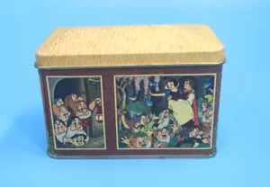 Schneewittchen Lithographie Disney World Land Bonbondose 70er Jahre England - Bild 1 von 10