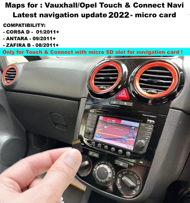 VAUXHALL OPEL NAVIGATORE SATELLITARE MICRO SD CARD 2022 TOUCH & CONNECT Corsa, Antara, Zafira