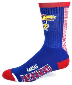 Kansas Jayhawks Blue & Red RMC Vortex Deuce Crew Socks - Picture 1 of 3