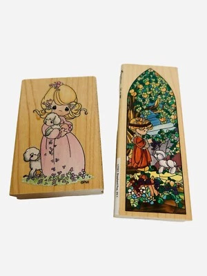Stampendous Precious Moments Wood Mounted Stamps Shepard Sheep Easter Lot of 2 — 第 1/4 张图片