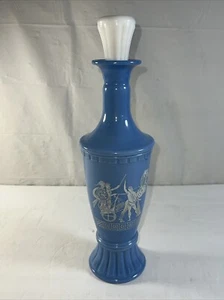 Vintage 60er Jim Beam blau Milchglas griechische Streitwagen Schnaps Dekanter - Bild 1 von 10