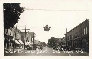 Cartolina Centre Business Block Port Elgin Ontario RPPC 4.17 - Foto 1 di 2