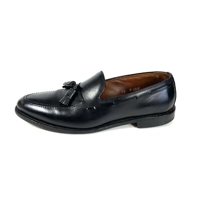Allen Edmonds Grayson Shoes Mens 12A Black Tassel Loafers Leather Slip On - Image 1 of 4