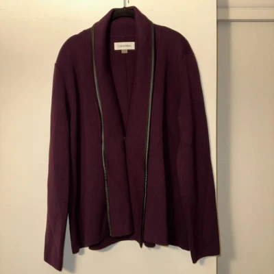 Cárdigan suéter para mujer Calvin Klein púrpura ciruela XL NUEVO SIN ETIQUETAS Foto 1 de 4