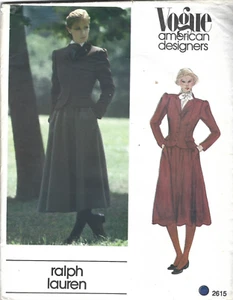 Vogue Designer Sewing Pattern 2615, Ralph Lauren Jacket and Skirt, Size 10 - Picture 1 of 3