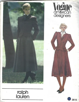 Vogue Designer Sewing Pattern 2615, Ralph Lauren Jacket and Skirt, Size 10 - Image 1 of 3