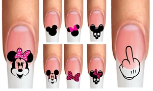 Wraps Nail Tattoos Maus Mouse hangemalt Schleife Trend Kinderliebling Mädchen - Picture 1 of 9