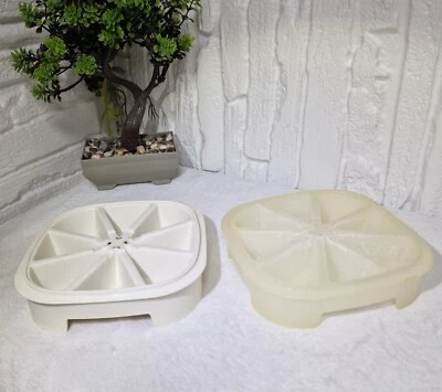 2 Vintage Tupperware Ice Cube Trays – Rare Collectible Wedge-Shaped Compartments - Image 1 of 4
