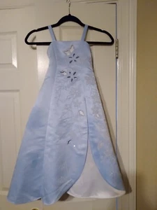 Dress Formal Girls Blue Kid's Love Satin Formal Girls Size 4 Princess Pagent - Picture 1 of 14