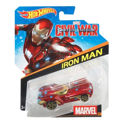 Hot Wheels Marvel Car Civil War 1:64 Scale Die-Cast Vehicle: #26 IRON MAN - Image 1 of 3