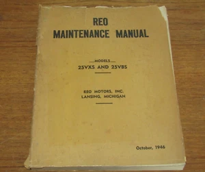 1946 original REO Truck Maintenance Manual 25VXS + 25VBS - Picture 1 of 3