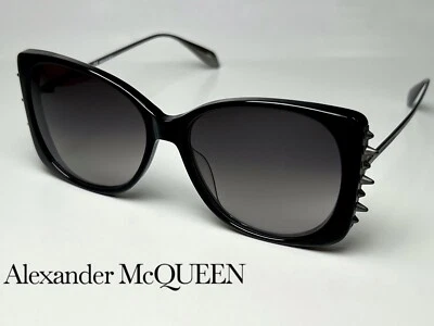 New Alexander McQueen Studded Sunglasses AM0340S Black 59-140 Italy - Image 1 of 4
