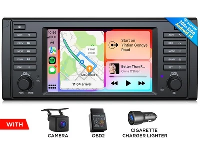 For BMW E39 1995-2003 CarPlay Android 14 3+32 Car Stereo Radio GPS WIFI NAVI DSP - Image 1 of 4