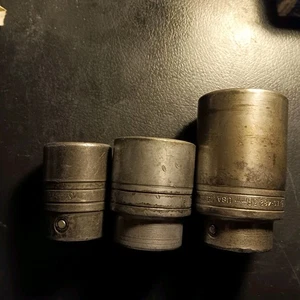 Snap On Lot 3/4" Dr Sockets 1-1/8",1-7/16", Both Shallow, 1-1/2" Deep BSA Sprkt - Picture 1 of 3