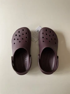 NWT Crocs Dark Cherry Sandals Sz M3 W5 M 3 W 5 Deep Burgundy - Picture 1 of 8