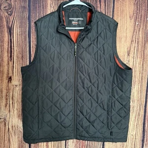 Hawke & Co. Outfitter Men's Size Size Large Quilted Vest Black/Red Lining - Picture 1 of 11