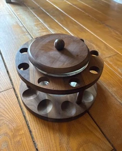 Decatur Industries 9 Pipa Madera de Nogal Soporte Resto Vidrio Azteca Humidor Tarro de Tabaco - Imagen 1 de 4