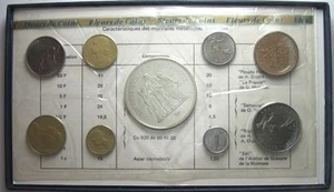 *TRIU* FRANCE Series of 9 coins 1975 with 50 SILVER FRANCS IN MINT BOX - Picture 1 of 2