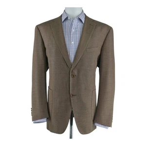 Ruhiger Luxus Andrew Davis Bespoke Blazer Herren 44R hellbraun Wolle Drago Italy Sanduhr - Bild 1 von 19