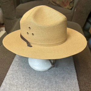 Stratton Self Forming Park Ranger Hat Sz 7 1/4 w/Brown Leather Band USA - Bild 1 von 7