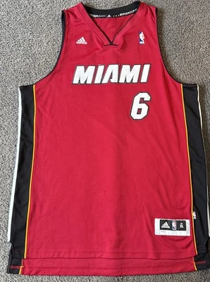 Футболка Леброна Джеймса No6 Miami Heat Adidas красная мужская NBA XL - Изображение 1 из 4