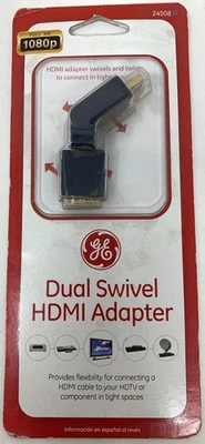 GE 24508 Dual Swivel HDMI Adapter Full HD 1080p NEW FACTORY SEALED/FREE USA SHIP - Image 1 of 4