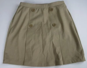 LANDS END Khaki School Uniform Ponte Button Front Skort Girls 14 *NEW* - Picture 1 of 6