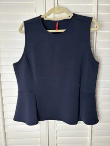 SPANX Peplum Tank 1X Navy Blue Office Business Career EUC - Picture 1 of 10
