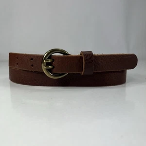 Cinturón ajustado de cuero genuino marrón - para mujer talla 32 - Imagen 1 de 8