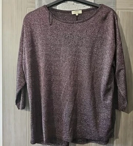 Ladies Papaya At Matalan Purple Glittery Wide Neck Top Size Medium Appx 14 - Picture 1 of 9
