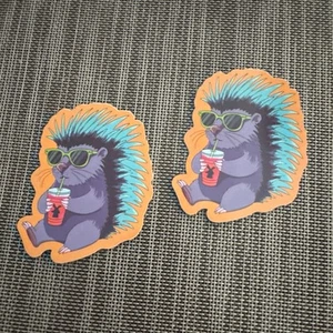 Dutch Bros Sticker- JUNE 2025 - Hedgehog - Winning Fan Design Lot Of 2 - Picture 1 of 4