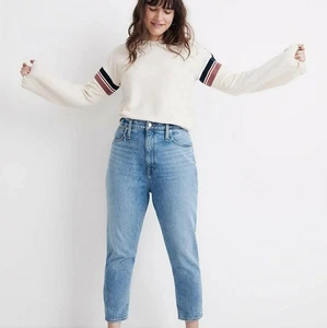 Pantalones de mezclilla Madewell para mujer talla 27 The Momjean tiro ultra alto recortados (estilo años 90)  - Imagen 1 de 5