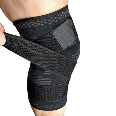 1Pcs L Size Compression Knee Sleeve With Strap Non Slip Breathable Support Joint - Image 1 of 4