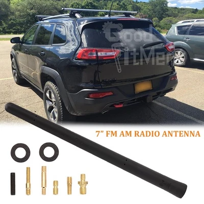 Antena aérea de radio corta de 7"" recepción AM/FM negra para Jeep Cherokee 2014-2021 Foto 1 de 4