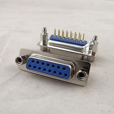10x D-SUB DB15 15 Pin Female DIP PCB Solder Connector Adapter 2 Rows Lock Screw - Image 1 of 4