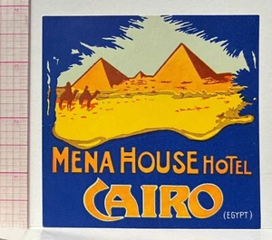 MENA HOUSE HOTEL CAIRO EGIPTO - ETIQUETA DE EQUIPAJE ESTILO PÓSTER ~ PIRÁMIDES - Imagen 1 de 2