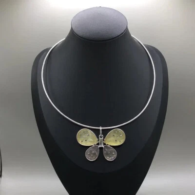 carol dauplaise lucite 蝴蝶项链 有趣声明 全新 — 第 1/4 张图片