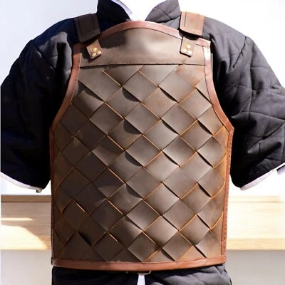Armadura corporal de cuero para el pecho armadura de cuero vikinga armadura corporal ajustable para hombre Foto 1 de 4