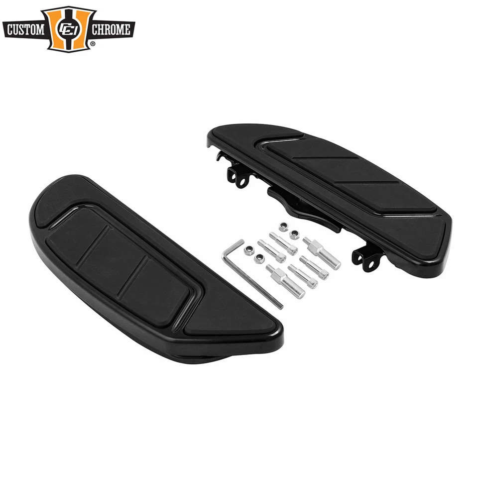 Kit de estriberas de ciclista negras brillantes para Harley Touring Softail FLD Foto 1 de 4
