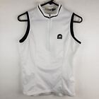Sugoi Cycling Jersey Women's Large White Sleeveless 1/4 Zip Pullover Rear Pocket