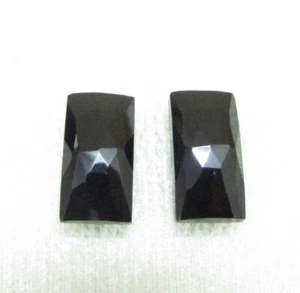 Lot Natural Black Onyx Rectangle Rose Cut 5x7mm To 20x25mm Loose Gemstone - Picture 1 of 6