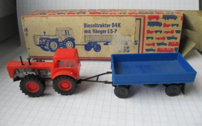 Vintage Collectible Model NO Tractor wheeled with a trailer GDR 1:87 (765) - Image 1 of 4