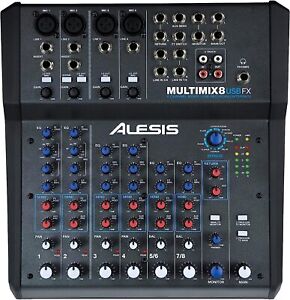 Alesis MultiMix 8 USB FX – 8 Channel Compact Studio Mixer with Built In...