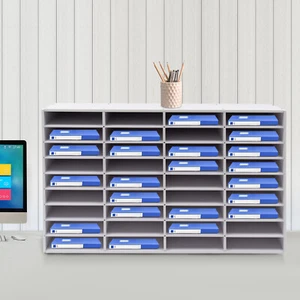 36 Fächer Holz Literatur Organizer Verstellbar Akten Sortierer 36 Fächer Weiß - Bild 1 von 15