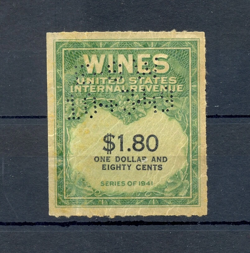 USA 1941 -REVENUE WINES $1,80 --F/VF  - Image 1 of 1