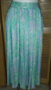 GONNA VINTAGE WORTHINGTON taglia 12 acquerello vortici 100% rayon - Foto 1 di 5