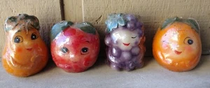 Vintage Japan Anthropomorphic Fruit Candles Made In Japan Read - Picture 1 of 13