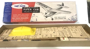 Vintage Top Flite Piper Cub Model Airplane Kit Jigtime Kit 27" FF CL Like Rascal - Picture 1 of 12