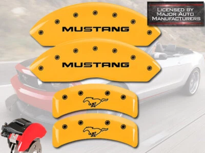 Ford Mustang GT 1999-2004 Base Delantera Trasera Ylw MGP Disco de Freno Pinza Cubiertas Pony Foto 1 de 4
